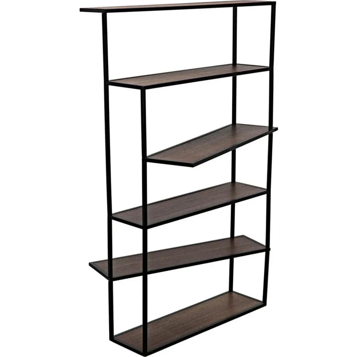 Verso Steel Framed Black Etagere-Etageres-Noir-LOOMLAN