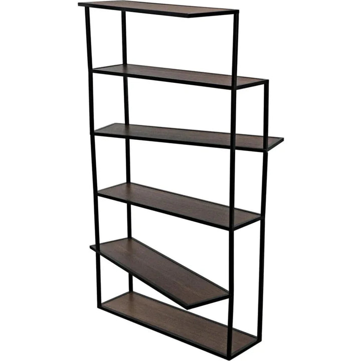 Verso Steel Framed Black Etagere-Etageres-Noir-LOOMLAN