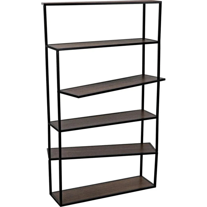 Verso Steel Framed Black Etagere-Etageres-Noir-LOOMLAN