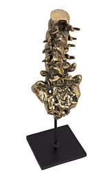Vertebrae Antique Brass and Steel Sculpture-Statues & Sculptures-Noir-LOOMLAN