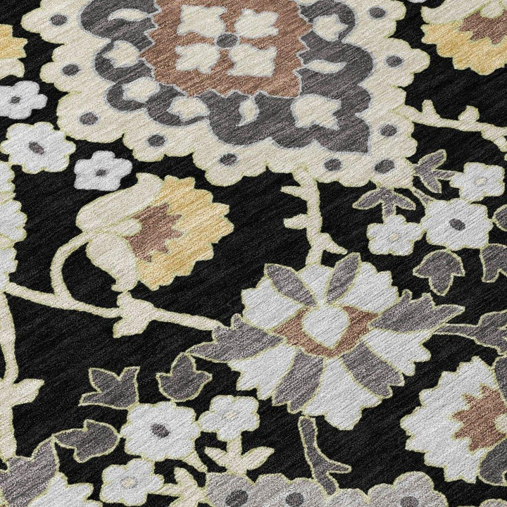 Vespera Black Washable Indoor-Outdoor Rug-Outdoor Rugs-LOOMLAN Rugs-LOOMLAN