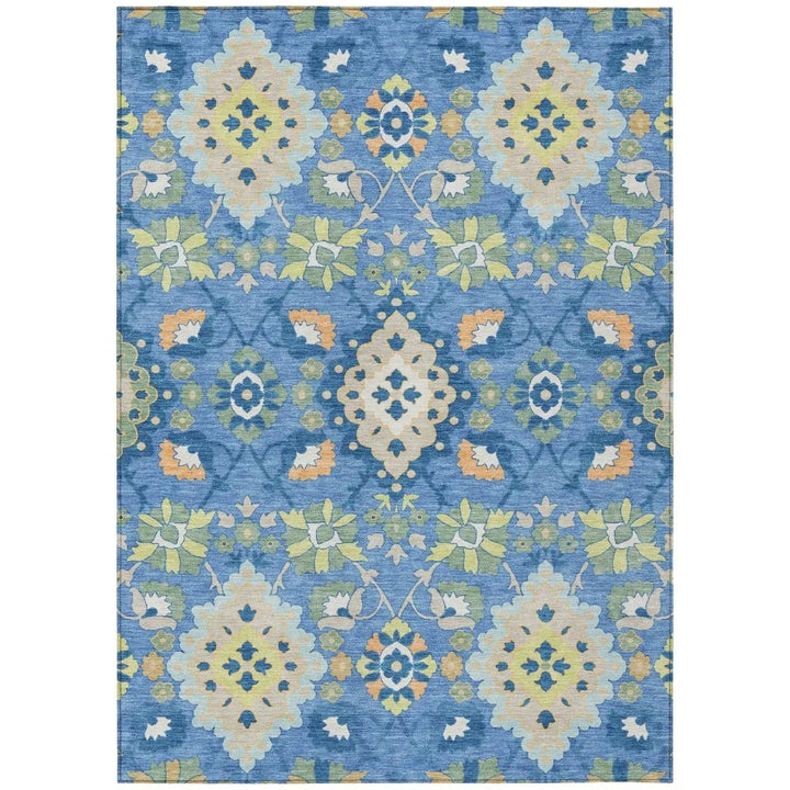 Vespera Blue Washable Indoor-Outdoor Rug-Outdoor Rugs-LOOMLAN Rugs-2'6" x 3'10"-LOOMLAN