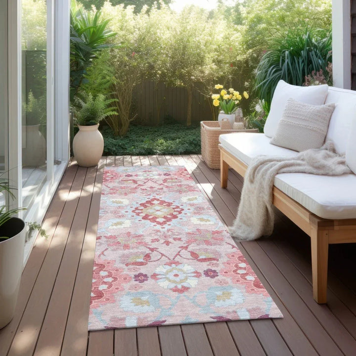 Vespera Blush Washable Indoor-Outdoor Rug-Outdoor Rugs-LOOMLAN Rugs-LOOMLAN
