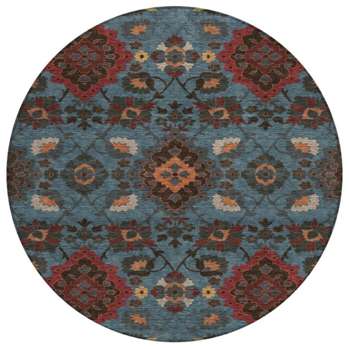 Vespera Denim Washable Indoor-Outdoor Rug-Outdoor Rugs-LOOMLAN Rugs-8' x 8'-LOOMLAN