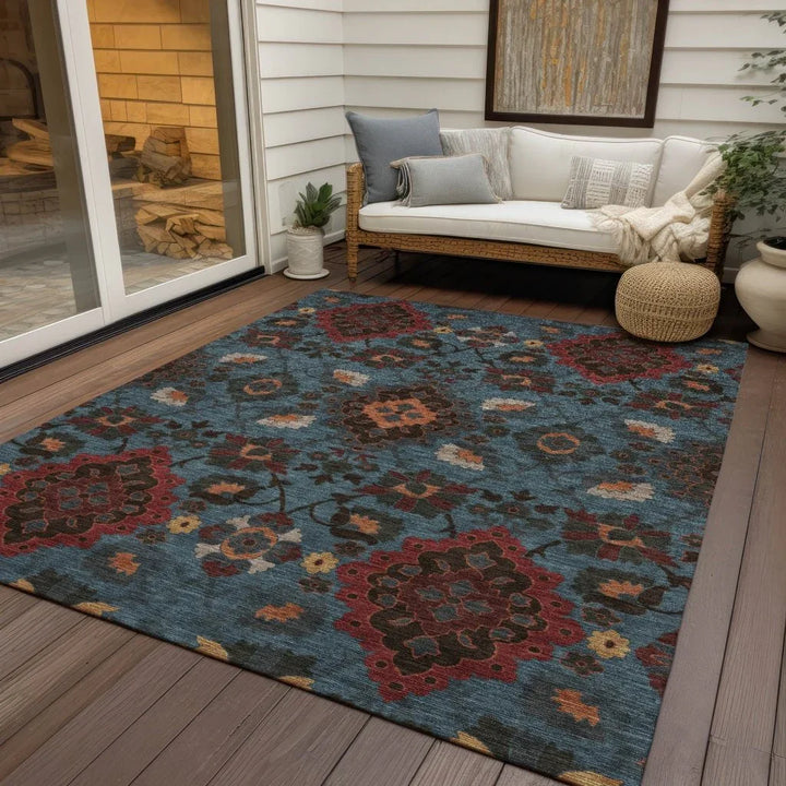 Vespera Denim Washable Indoor-Outdoor Rug-Outdoor Rugs-LOOMLAN Rugs-LOOMLAN