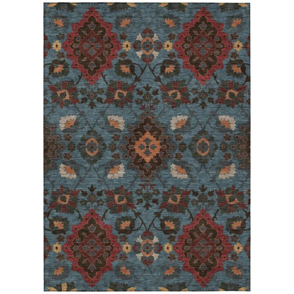 Vespera Denim Washable Indoor-Outdoor Rug-Outdoor Rugs-LOOMLAN Rugs-2'6" x 3'10"-LOOMLAN