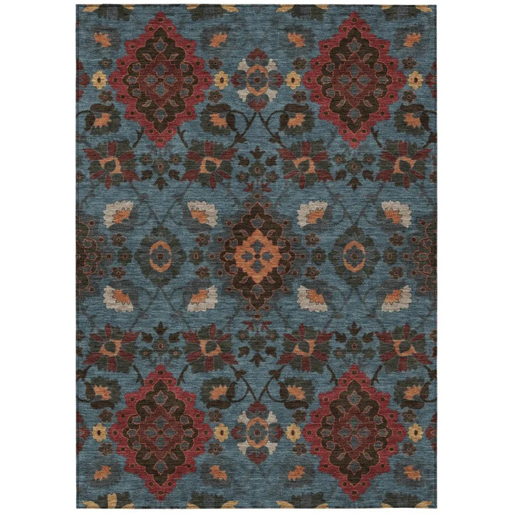 Vespera Denim Washable Indoor-Outdoor Rug-Outdoor Rugs-LOOMLAN Rugs-2'6" x 3'10"-LOOMLAN
