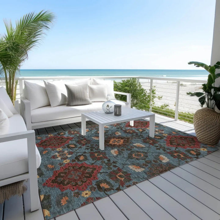 Vespera Denim Washable Indoor-Outdoor Rug-Outdoor Rugs-LOOMLAN Rugs-LOOMLAN
