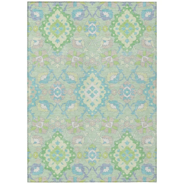 Vespera Green Washable Indoor-Outdoor Rug-Outdoor Rugs-LOOMLAN Rugs-2'6" x 3'10"-LOOMLAN
