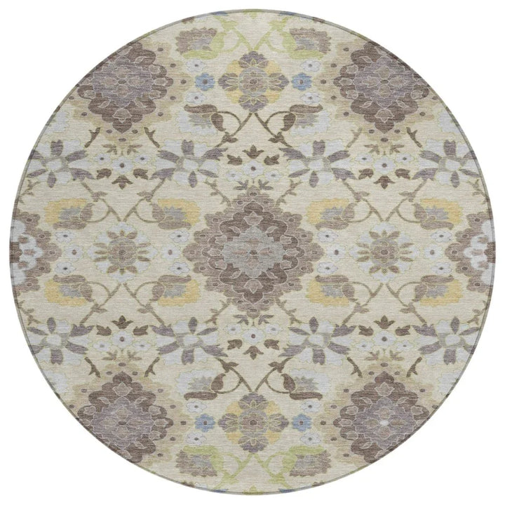 Vespera Ivory Washable Indoor-Outdoor Rug-Outdoor Rugs-LOOMLAN Rugs-8' x 8'-LOOMLAN