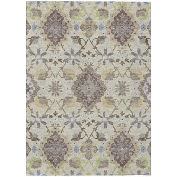 Vespera Ivory Washable Indoor-Outdoor Rug-Outdoor Rugs-LOOMLAN Rugs-2'6" x 3'10"-LOOMLAN