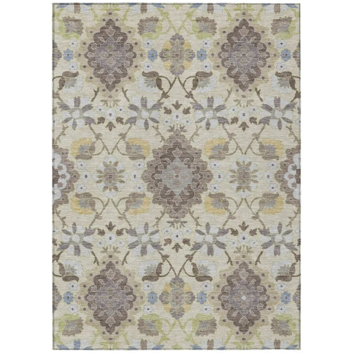 Vespera Ivory Washable Indoor-Outdoor Rug-Outdoor Rugs-LOOMLAN Rugs-2'6" x 3'10"-LOOMLAN