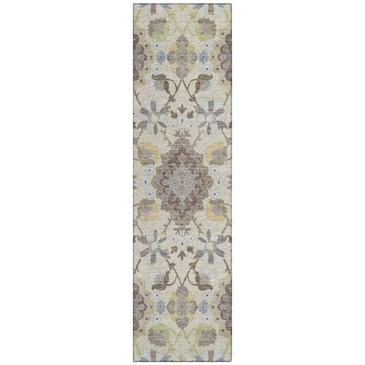 Vespera Ivory Washable Indoor-Outdoor Rug-Outdoor Rugs-LOOMLAN Rugs-2'3" x 7'6"-LOOMLAN