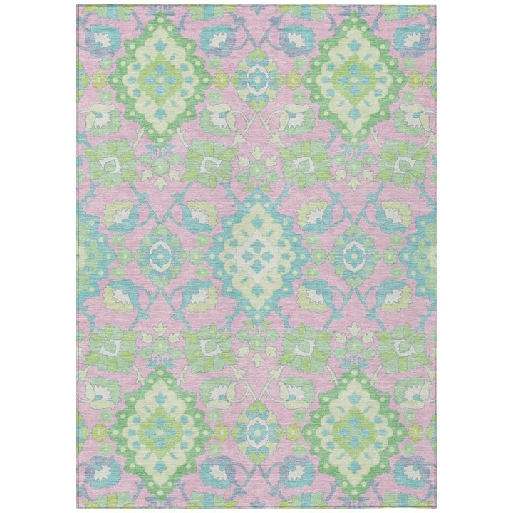 Vespera Pink Washable Indoor-Outdoor Rug-Outdoor Rugs-LOOMLAN Rugs-2'6" x 3'10"-LOOMLAN