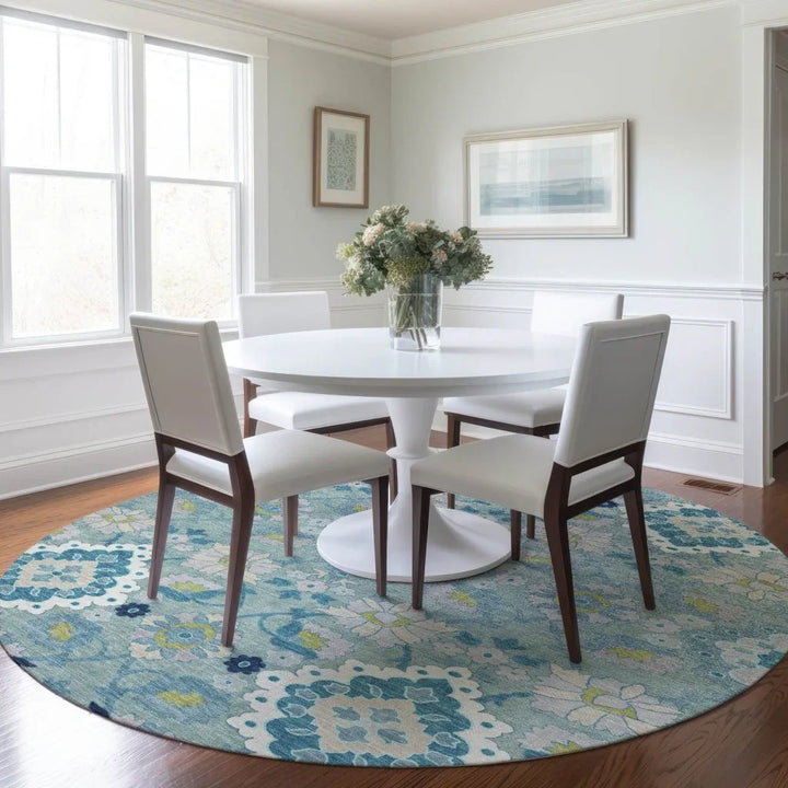 Vespera Teal Washable Indoor-Outdoor Rug-Outdoor Rugs-LOOMLAN Rugs-LOOMLAN