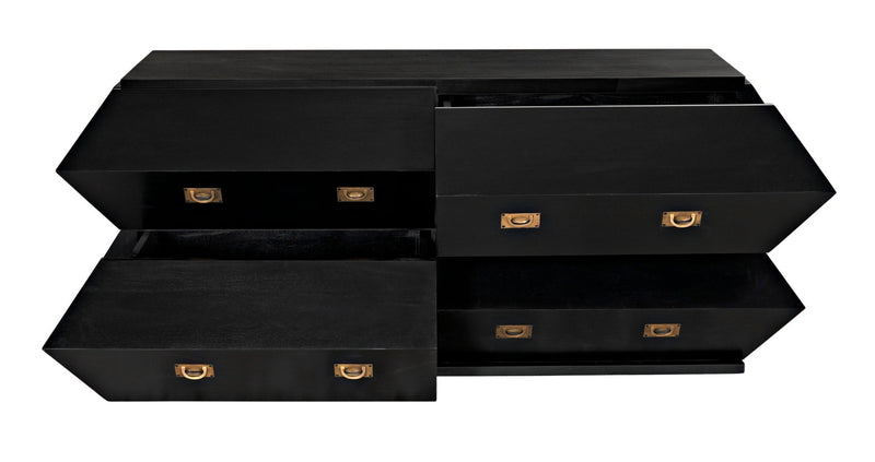 Vico Wood Black Dresser-Dressers-Noir-LOOMLAN