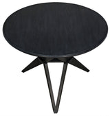 Victor Wood Round Dining Table-Dining Tables-Noir-LOOMLAN