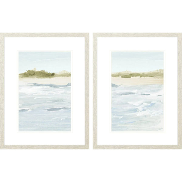 View of the Shore Blue Framed Wall Art 2PC