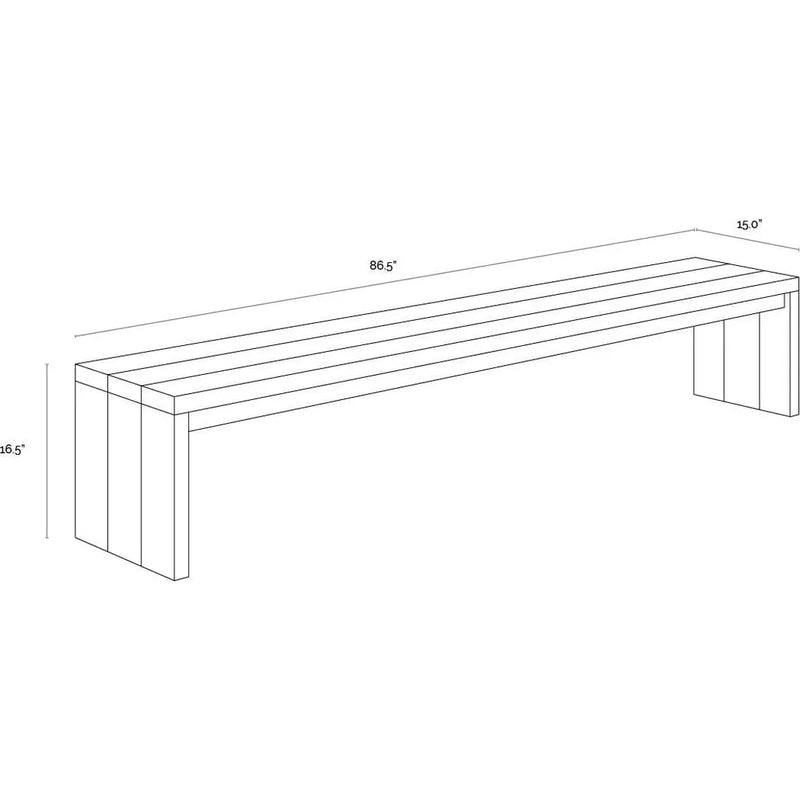 Viga Wooden Outdoor Backless Bench-Outdoor Benches-SUNPAN-LOOMLAN