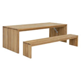 Viga Wooden Outdoor Backless Bench-Outdoor Benches-SUNPAN-LOOMLAN