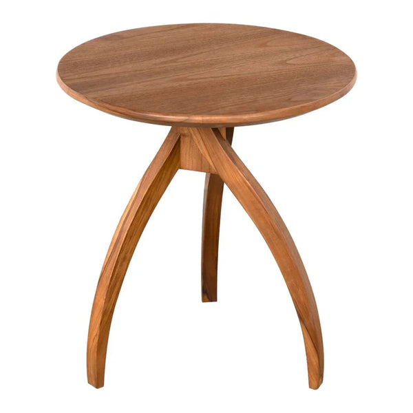 Vikram Wooden Round Side Table - LOOMLAN - Noir - Side Tables