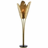 Vintage Brass Black Tropical Floor Lamp Floor Lamps LOOMLAN By Currey & Co