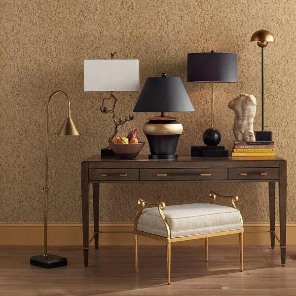 Vintage Brass Black Vision Floor Lamp Floor Lamps LOOMLAN By Currey & Co