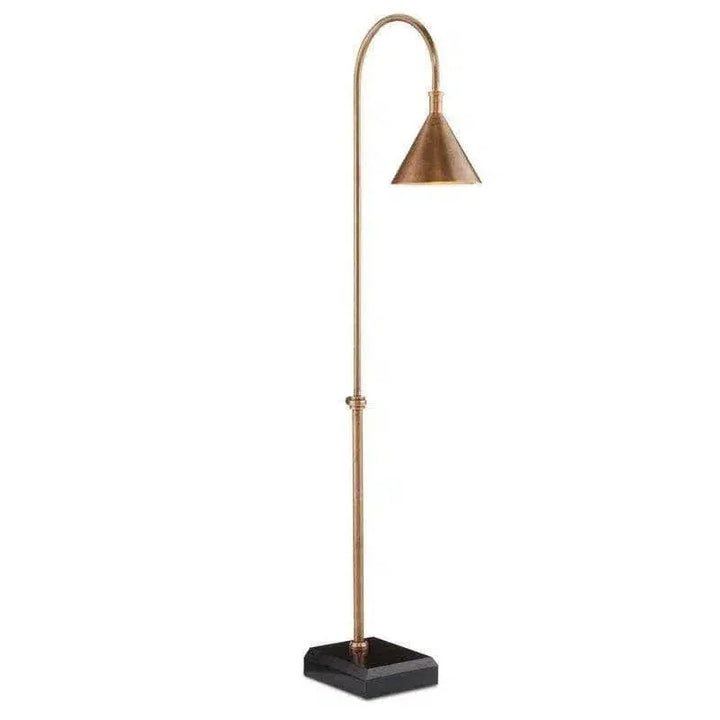 Vintage Brass Black Vision Floor Lamp-Floor Lamps-Currey & Co-LOOMLAN