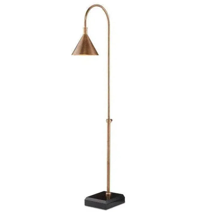Vintage Brass Black Vision Floor Lamp-Floor Lamps-Currey & Co-LOOMLAN