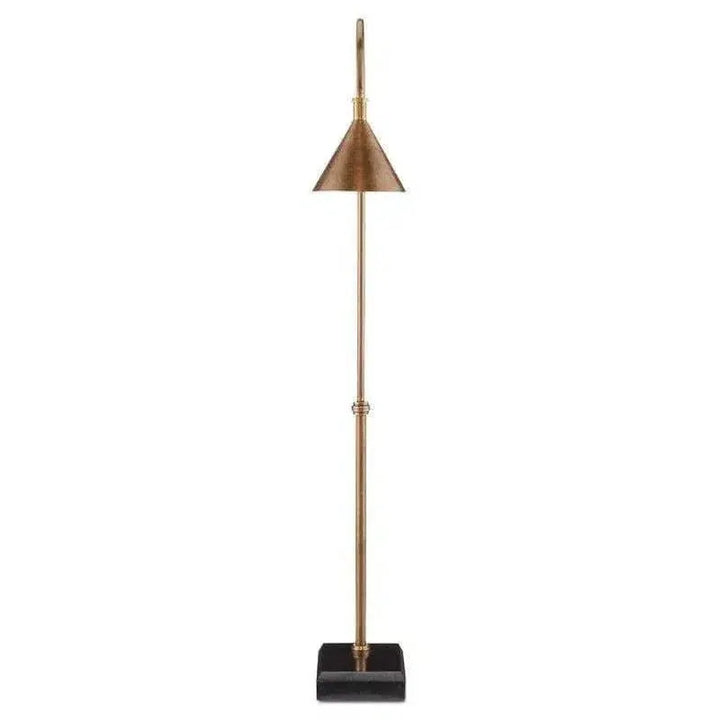 Vintage Brass Black Vision Floor Lamp-Floor Lamps-Currey & Co-LOOMLAN