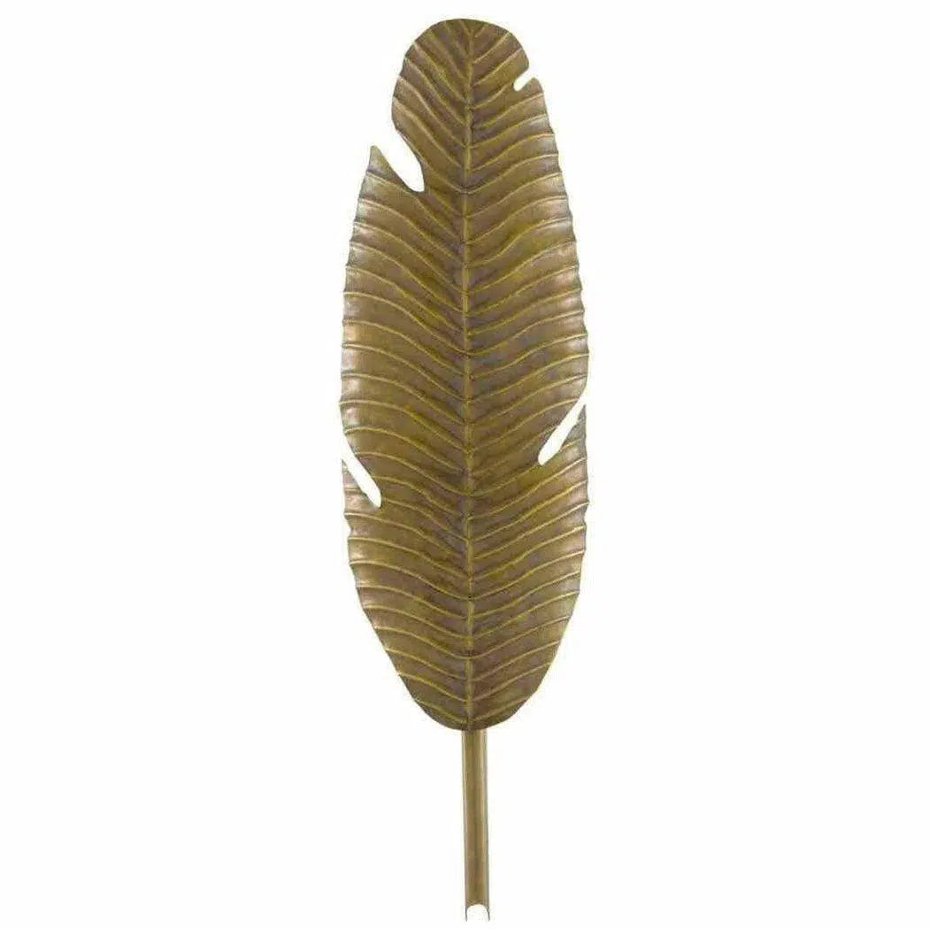 Vintage Brass Tropical Leaf Wall Sconce