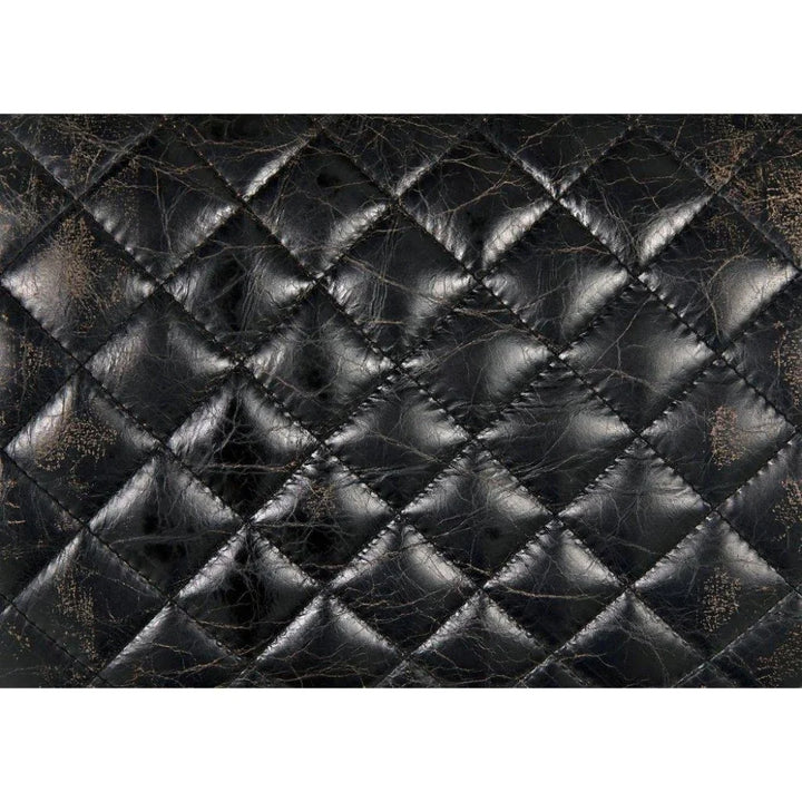 Vintage Leather Armless Dining Chair - LOOMLAN - Noir - Dining Chairs