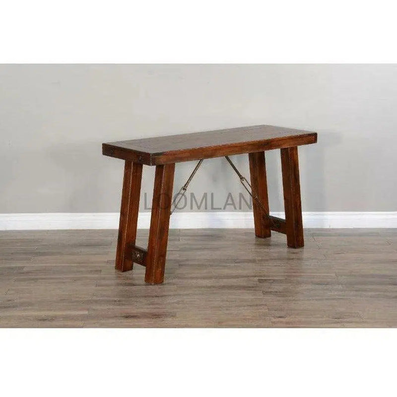 Vintage Look Dark Stain Wood Sofa Table