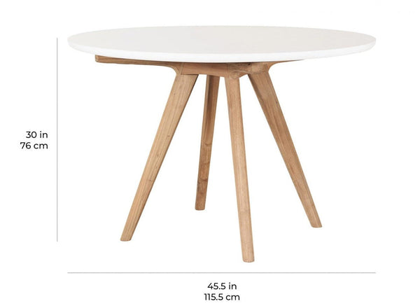 Viola Dining Table - White Teak and Concrete Outdoor Dining Table-Outdoor Dining Tables-Seasonal Living-LOOMLAN