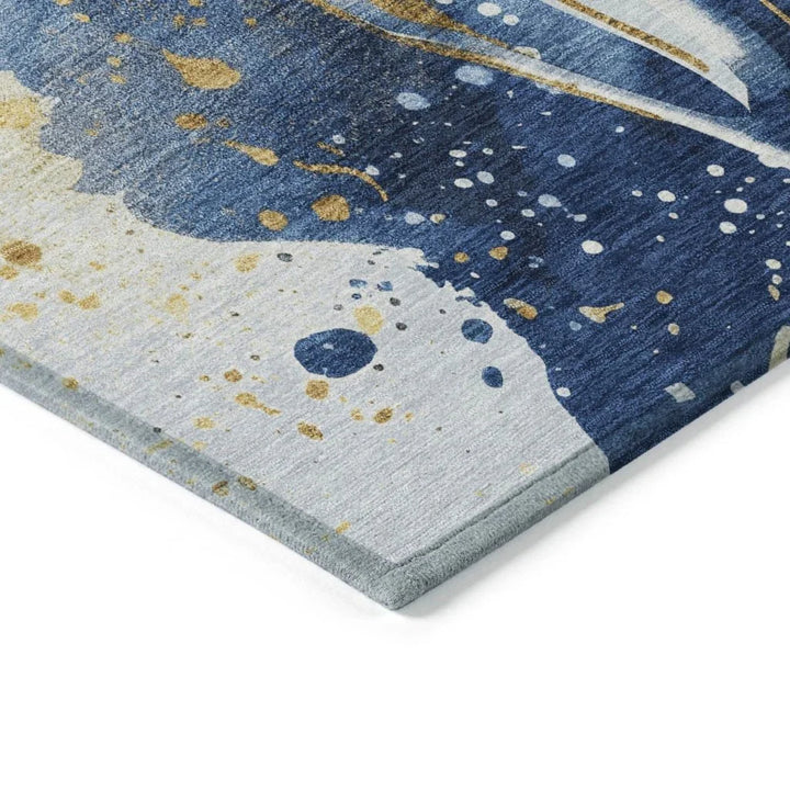 Vionetta Blue Washable Indoor - Outdoor Rug - LOOMLAN - LOOMLAN Rugs - Outdoor Rugs