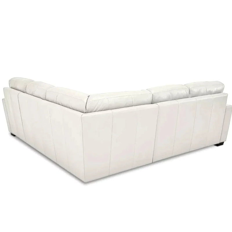 Virginia Symmetrical White Leather Sectional Sofa Made to Order Sectionals LOOMLAN By Uptown Sebastian