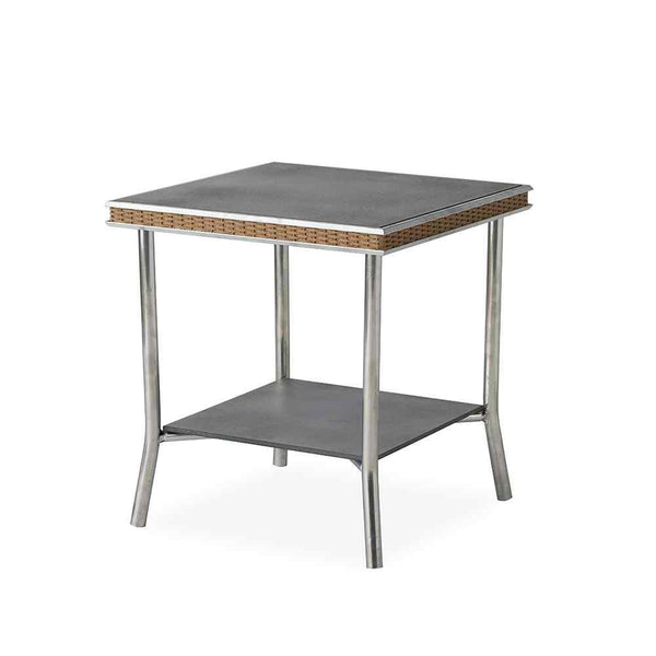Visions 20" Square End Table With Charcoal Glass Outdoor Side Tables LOOMLAN By Lloyd Flanders