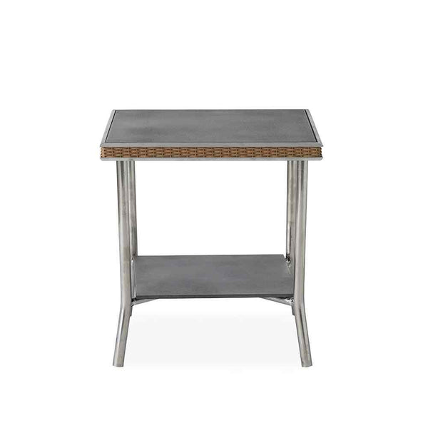 Visions 20" Square End Table With Charcoal Glass Outdoor Side Tables LOOMLAN By Lloyd Flanders
