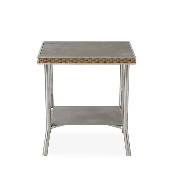 Visions 20" Square End Table With Taupe Glass Outdoor Side Tables LOOMLAN By Lloyd Flanders