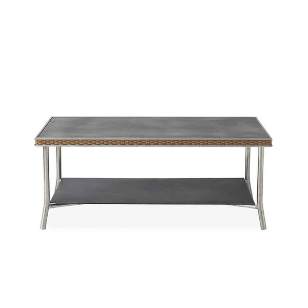 Visions 42" Rectangular Cocktail Table with Taupe Glass Outdoor Coffee Tables LOOMLAN By Lloyd Flanders