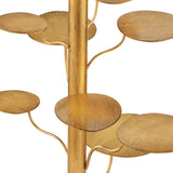 Vittoria Antique Gold Leaf Money Tree Floor Lamp