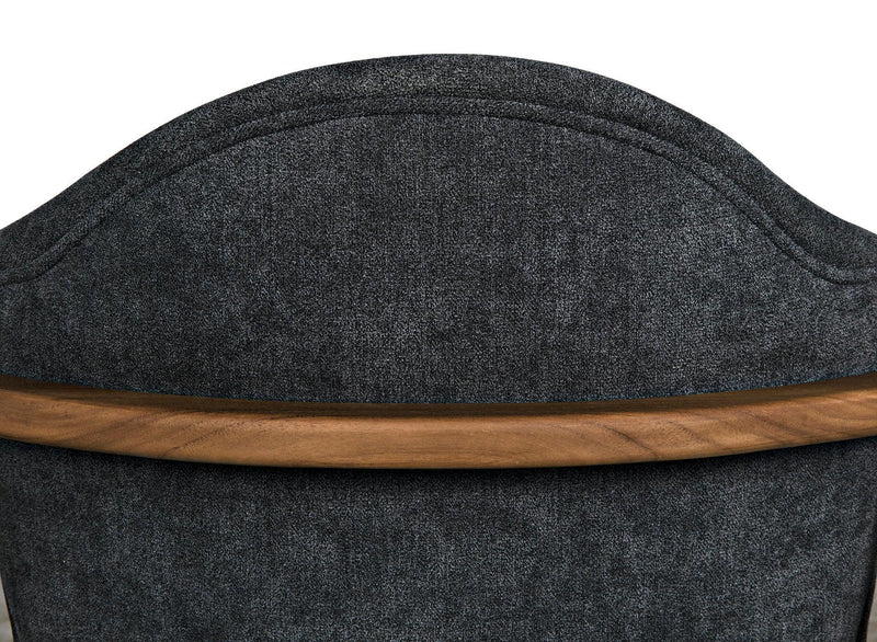 Vittorio Chair w/ Grey Fabric-Accent Chairs-Noir-LOOMLAN