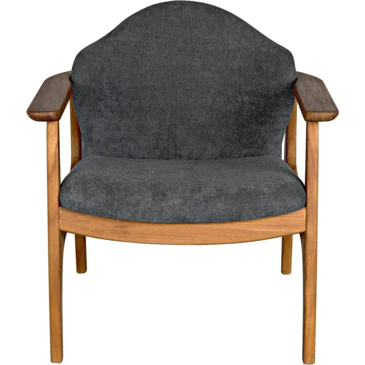 Vittorio Chair w/ Grey Fabric - LOOMLAN - Noir - Accent Chairs