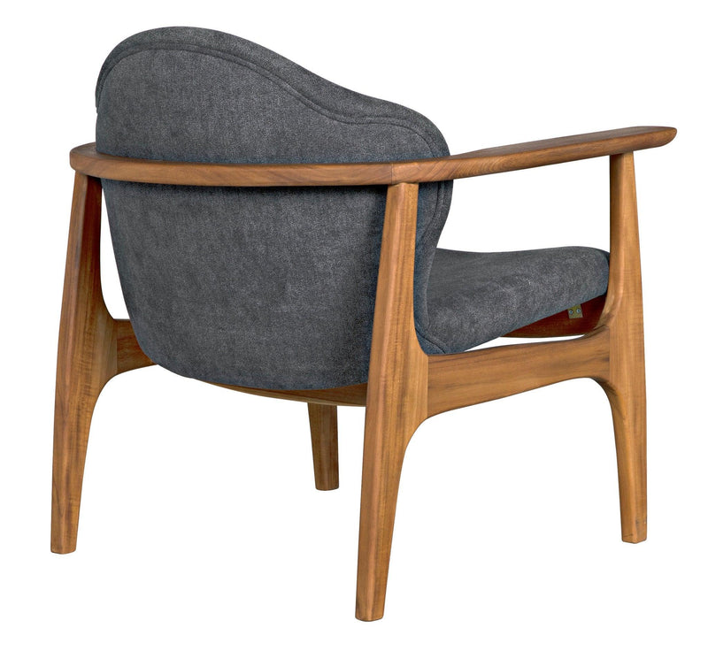 Vittorio Chair w/ Grey Fabric-Accent Chairs-Noir-LOOMLAN