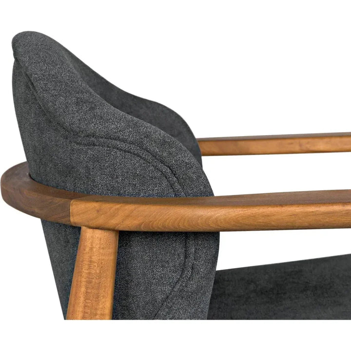 Vittorio Chair w/ Grey Fabric - LOOMLAN - Noir - Accent Chairs