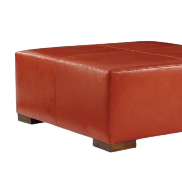 Vivian Leather Square Ottoman Coffee Table-Coffee Tables-One For Victory-LOOMLAN