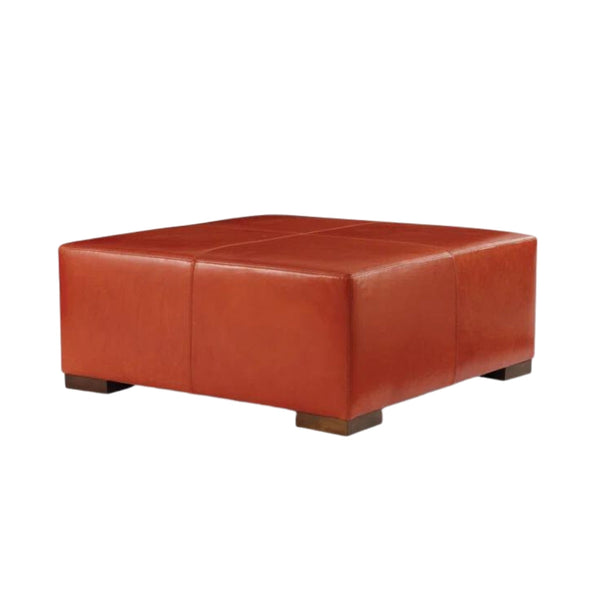 Vivian Leather Square Ottoman Coffee Table-Coffee Tables-One For Victory-LOOMLAN