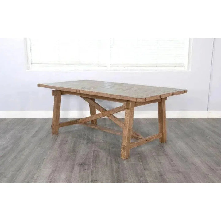 Vivian Rectangular Extension Table Light Brown-Dining Tables-Sunny D-LOOMLAN