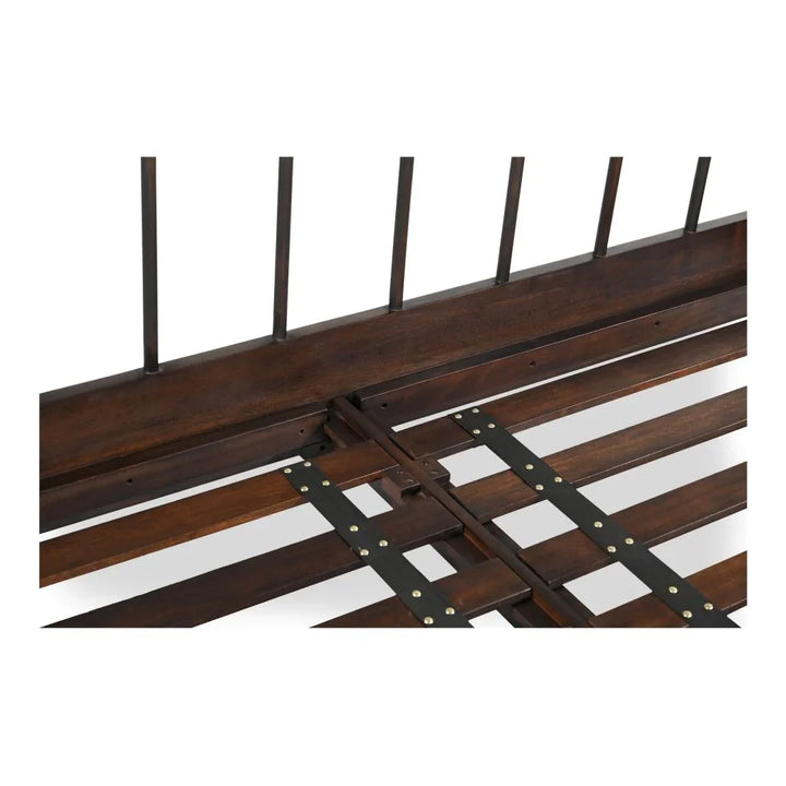 Vivian Solid Acacia Brown Wood Finish Bed - LOOMLAN - Moe's Home - Beds