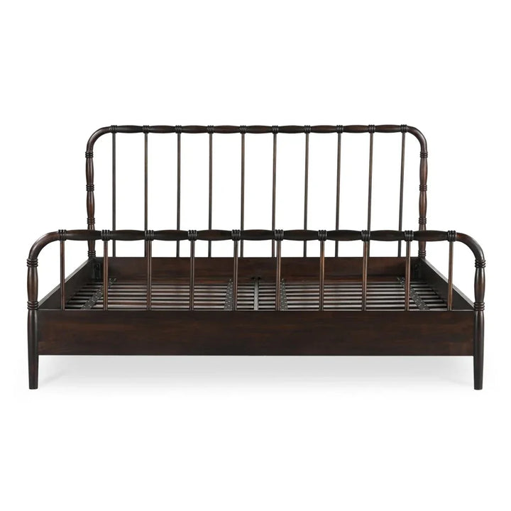 Vivian Solid Acacia Brown Wood Finish Bed - LOOMLAN - Moe's Home - Beds